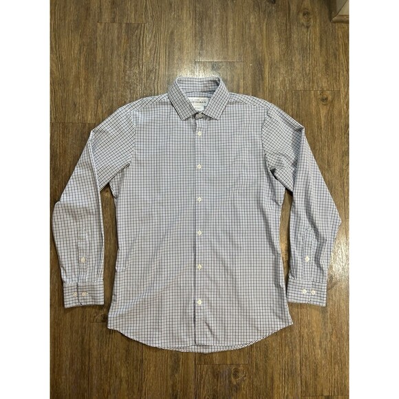 Mizzen Main Shirt Mens Medium Leeward Trim Fit Performance Stretch Plaid - Picture 1 of 9